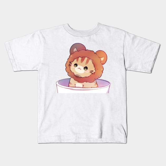 Lion Kitty Kids T-Shirt by Cremechii